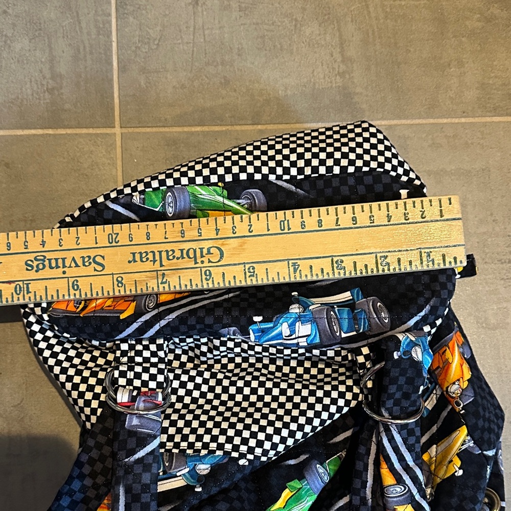 Checkered Racing Car Women's Backpack - Picture 7 of 9